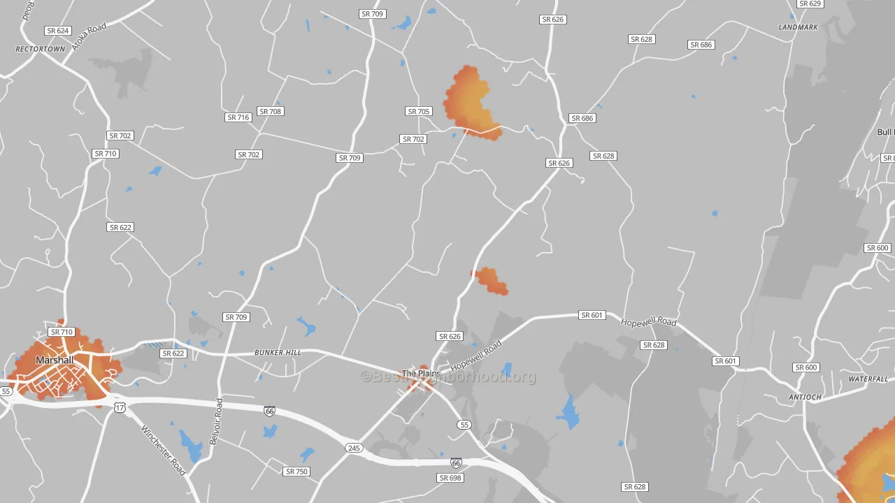 Bike Grade map of 20198, VA