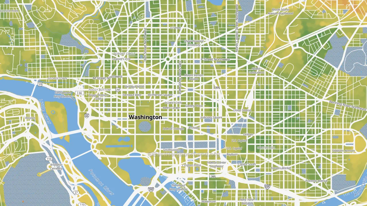 Bike Grade map of 20223, DC