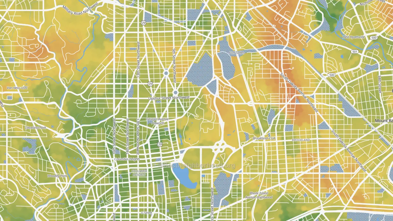 Bike Grade map of 20317, DC