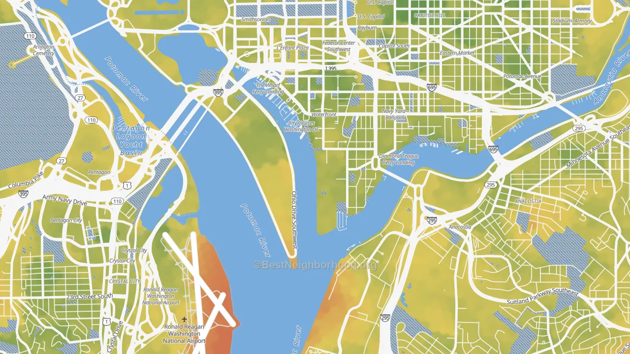 Bike Grade map of 20319, DC
