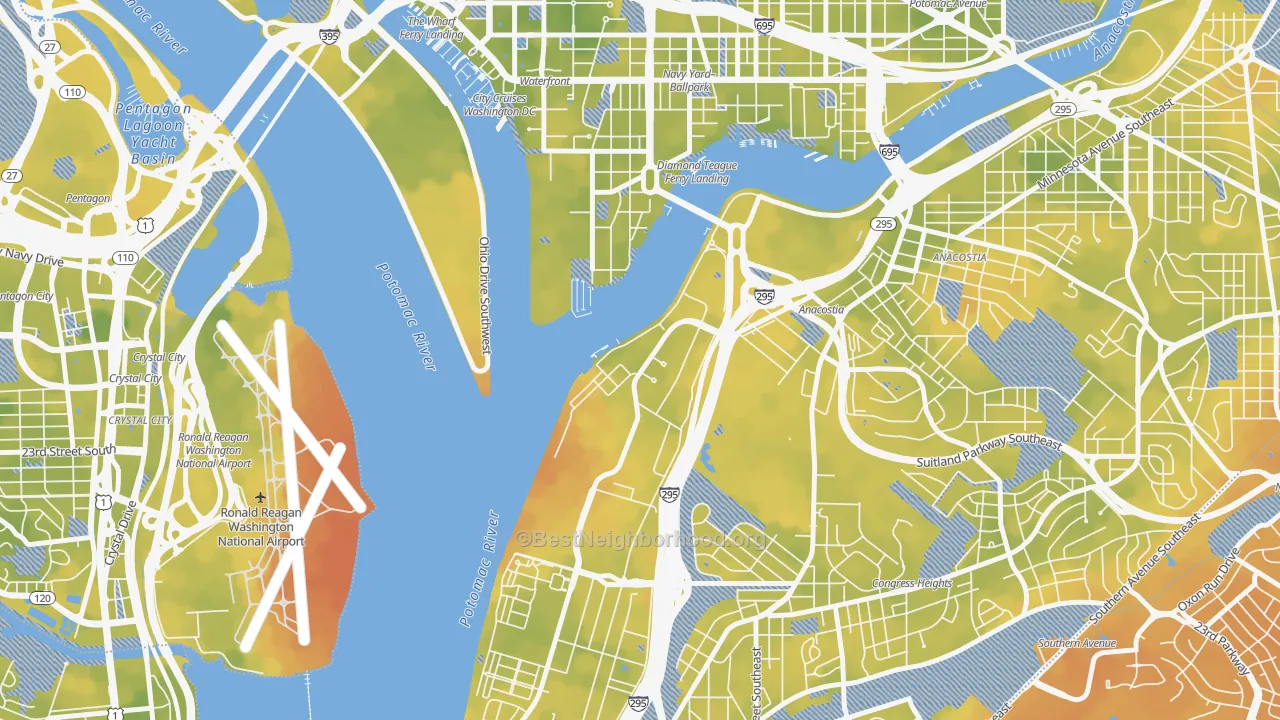 Bike Grade map of 20373, DC