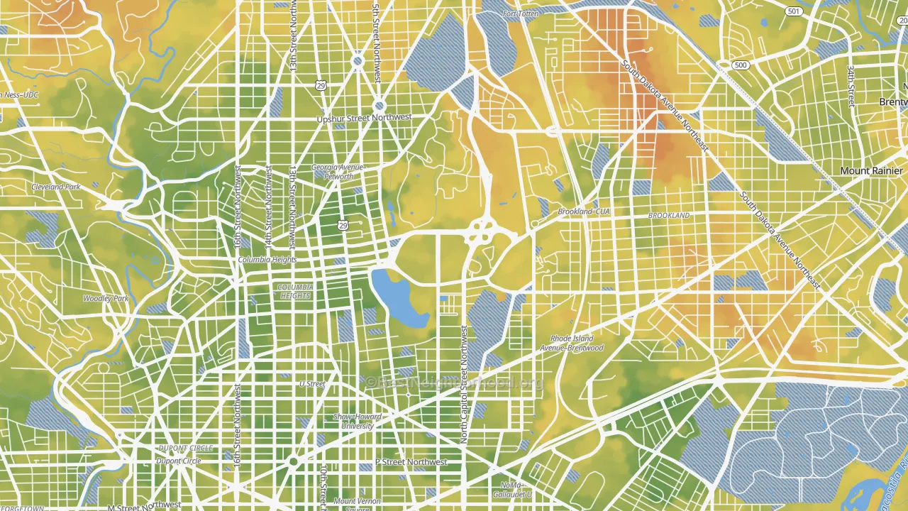 Bike Grade map of 20422, DC