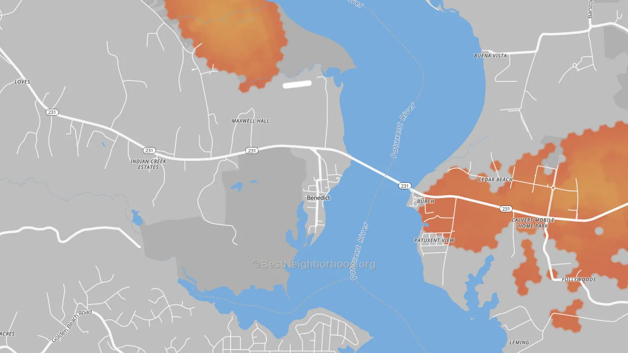 Bike Grade map of 20612, MD