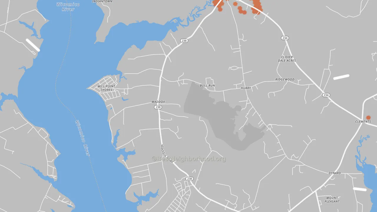 Bike Grade map of 20621, MD