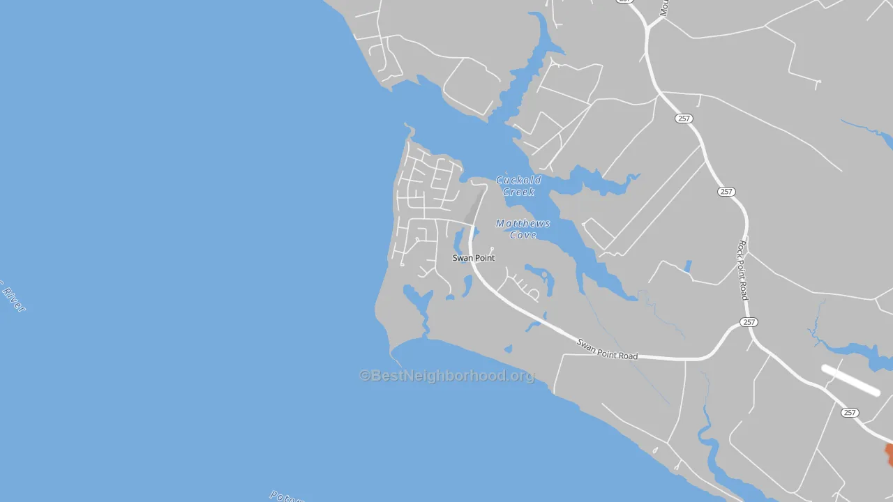 Bike Grade map of 20645, MD