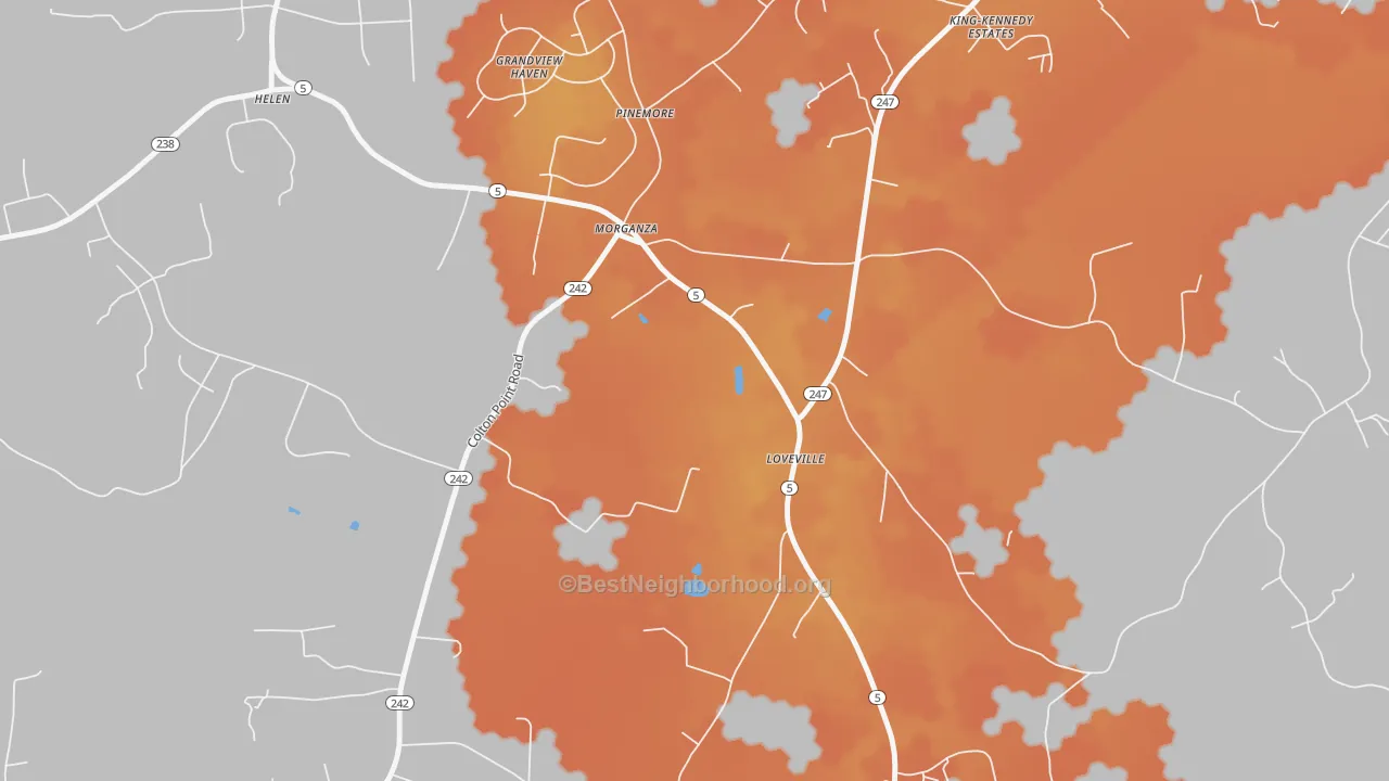 Bike Grade map of 20660, MD