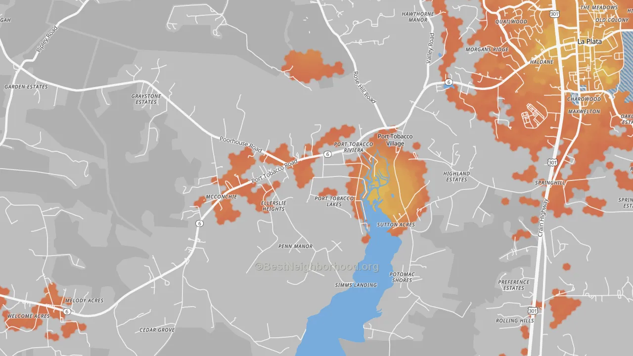 Bike Grade map of 20677, MD