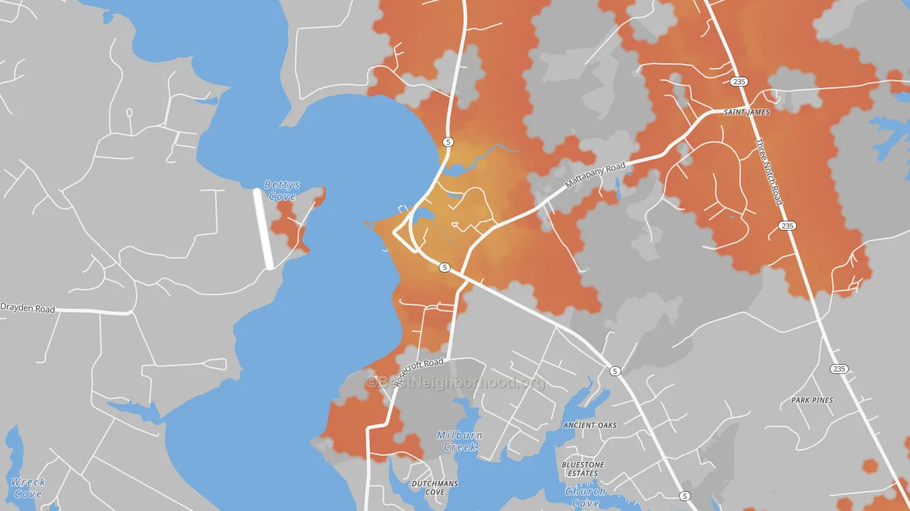 Bike Grade map of 20686, MD