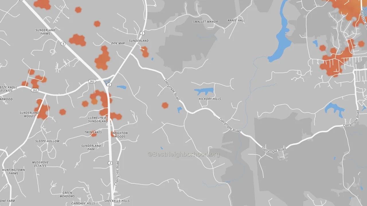 Bike Grade map of 20689, MD
