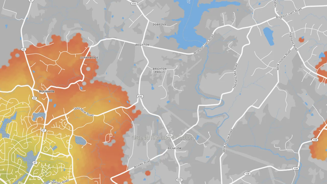 Bike Grade map of 20862, MD