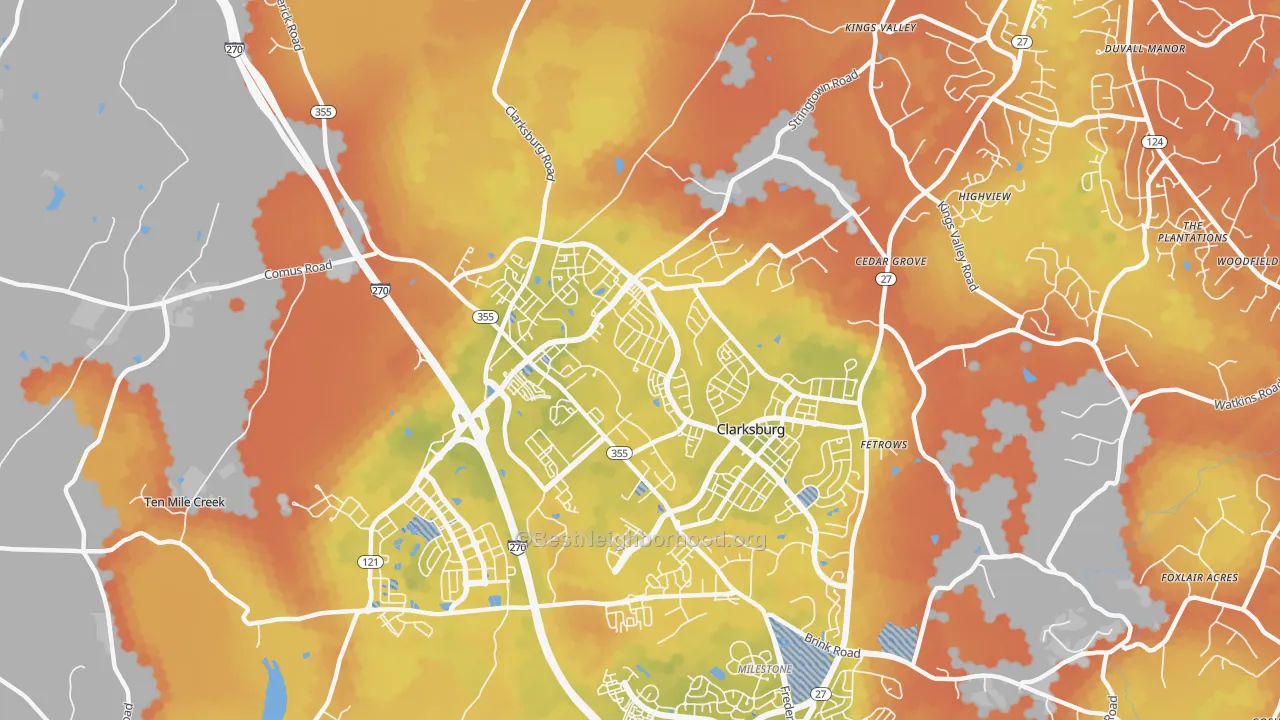 Bike Grade map of 20871, MD