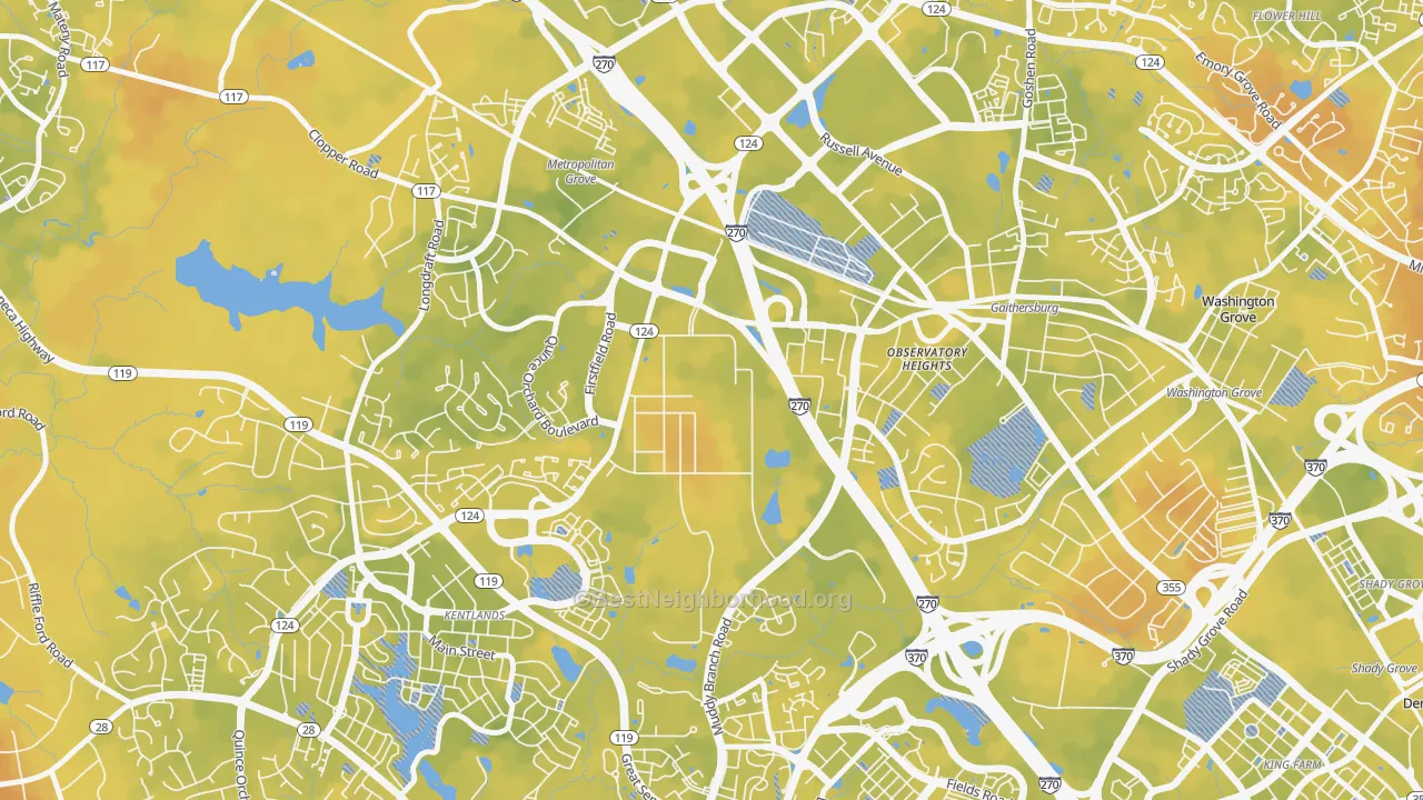 Bike Grade map of 20899, MD