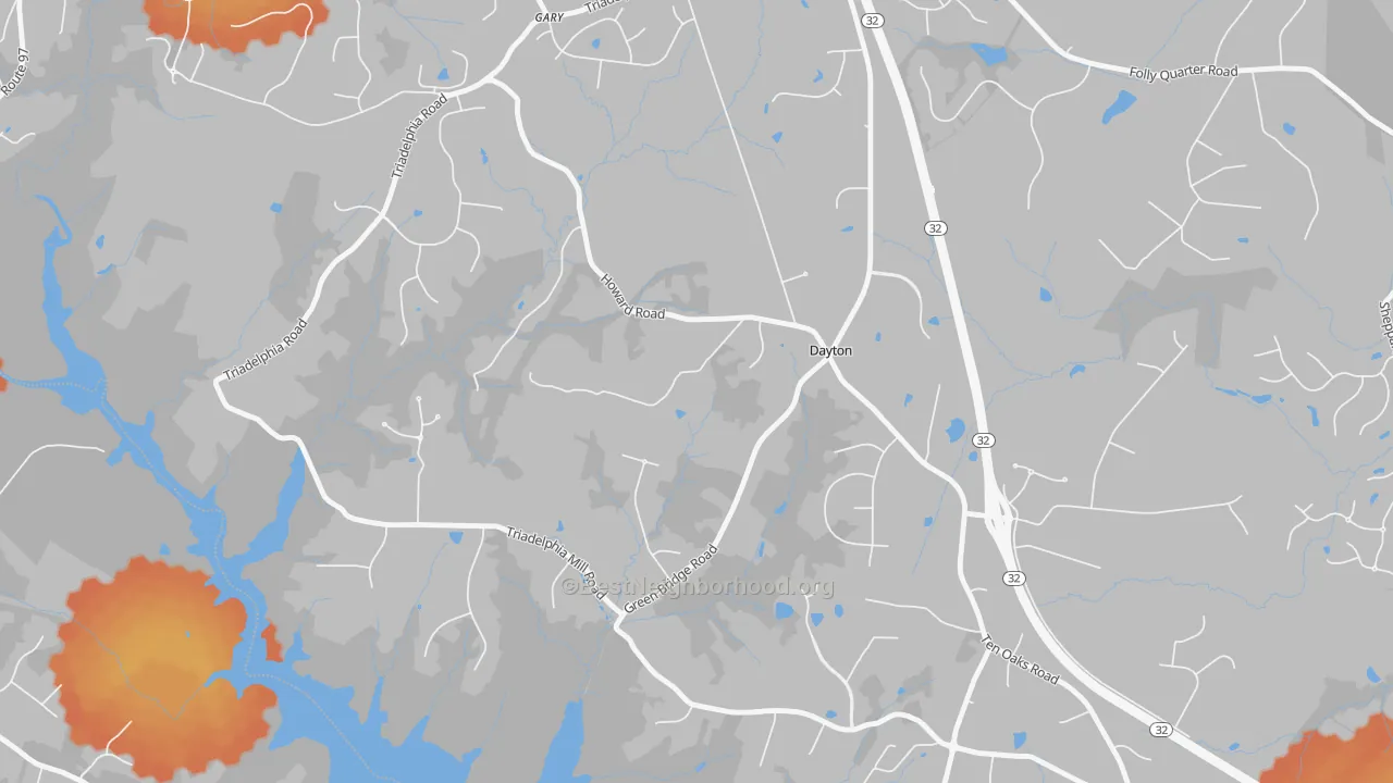 Bike Grade map of 21036, MD
