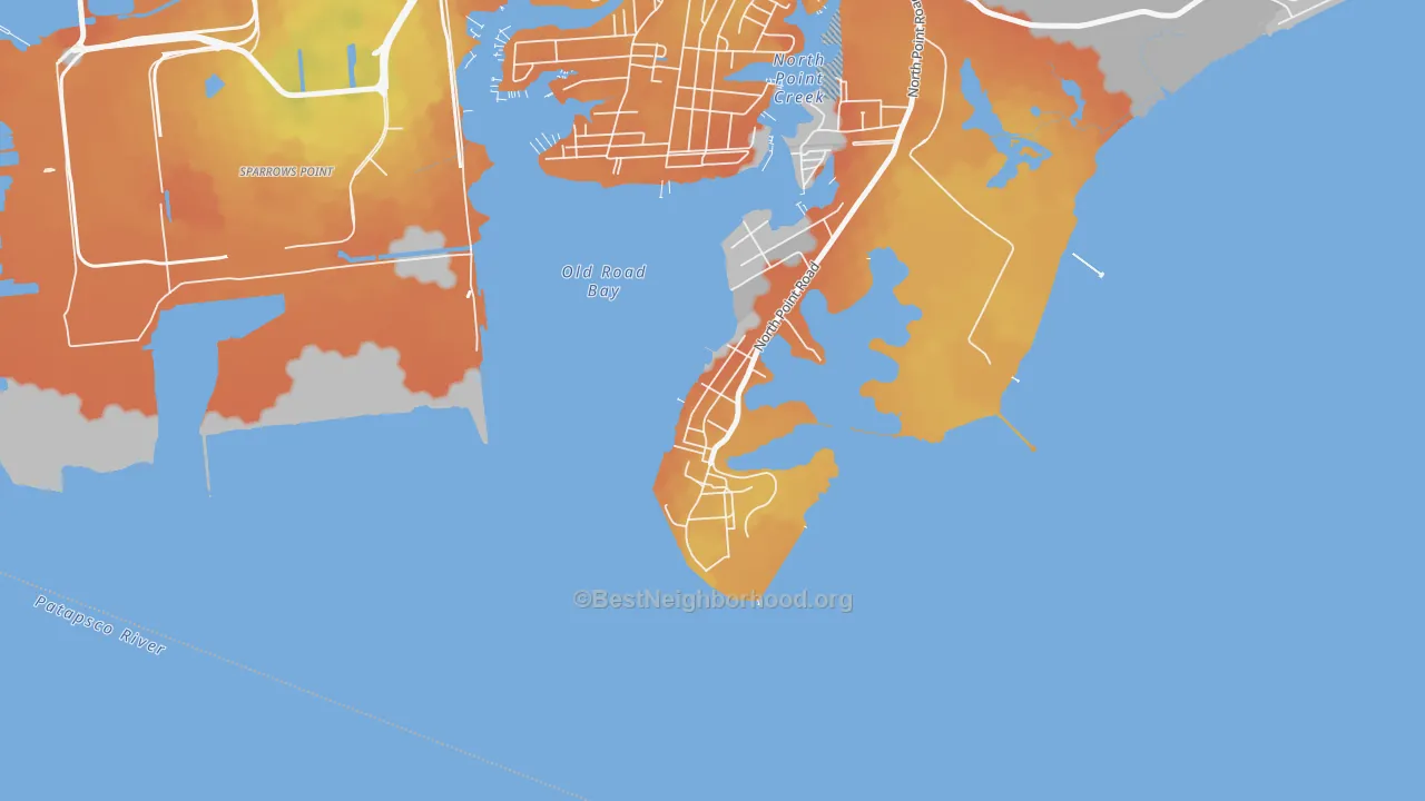 Bike Grade map of 21052, MD