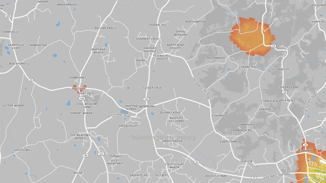 Bike Grade map of 21084, MD