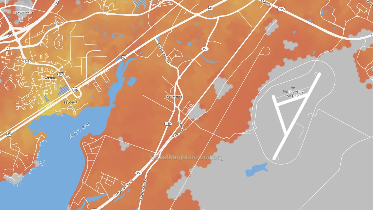 Bike Grade map of 21130, MD