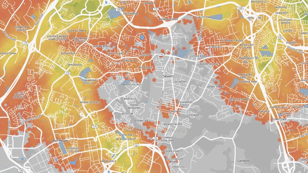 Bike Grade map of 21144, MD