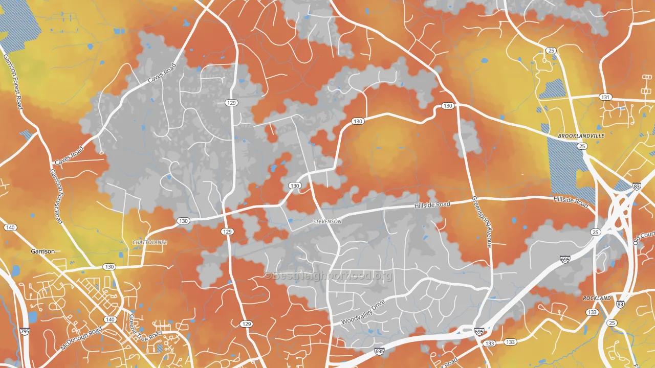 Bike Grade map of 21153, MD