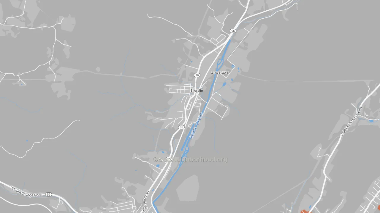 Bike Grade map of 21529, MD