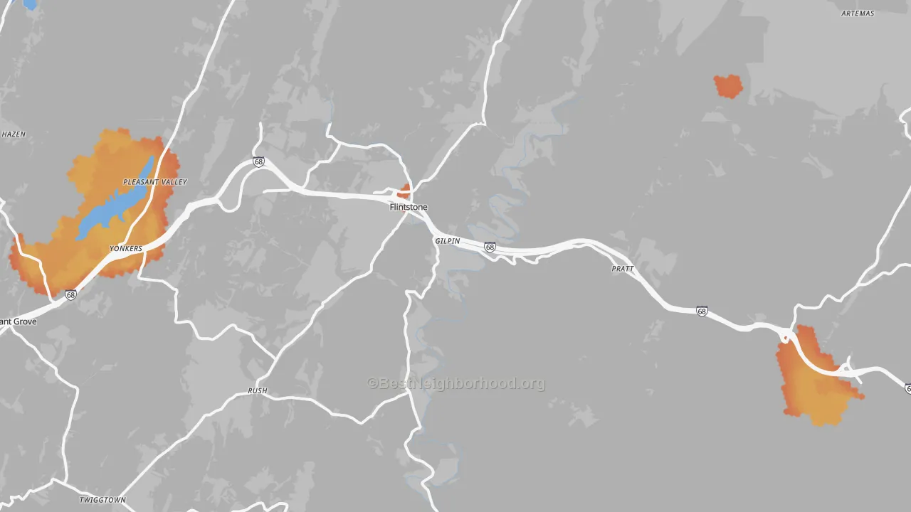 Bike Grade map of 21530, MD