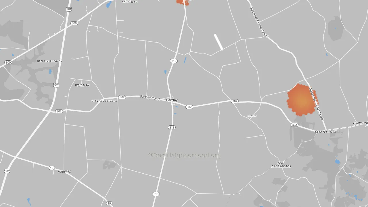 Bike Grade map of 21607, MD