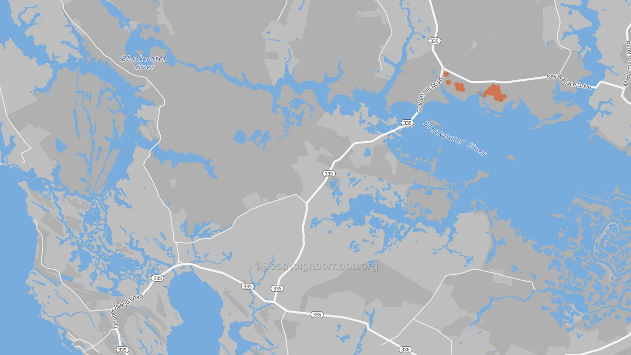 Bike Grade map of 21622, MD
