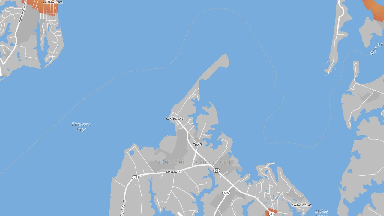 Bike Grade map of 21624, MD