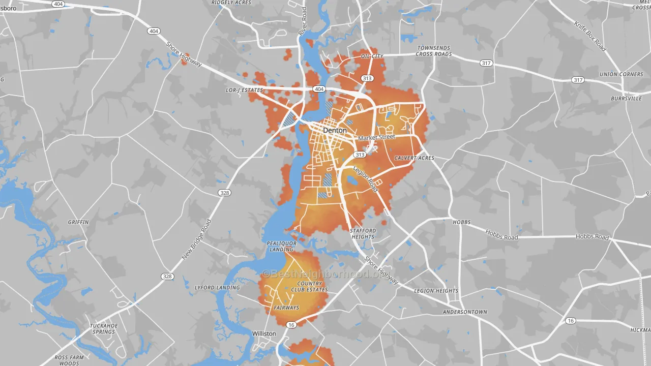 Bike Grade map of 21629, MD