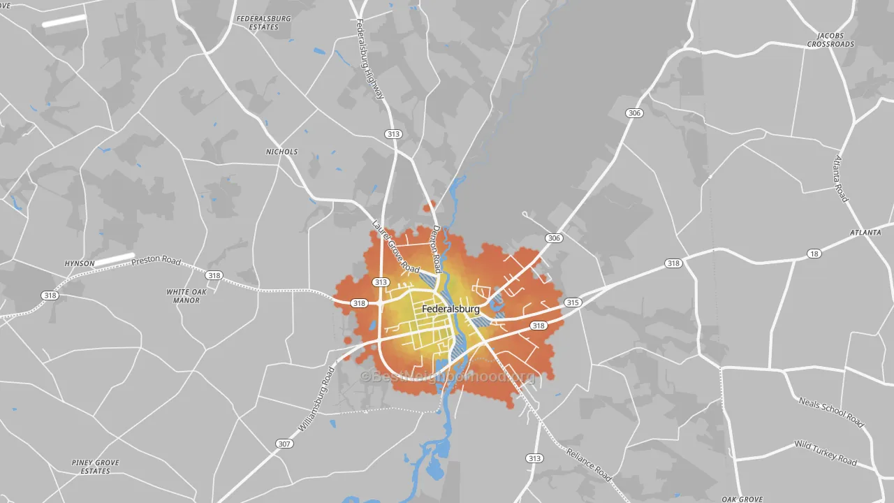Bike Grade map of 21632, MD