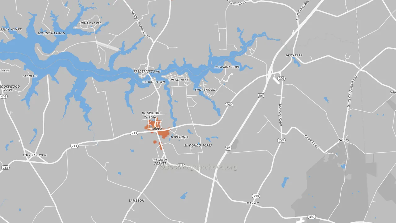 Bike Grade map of 21635, MD