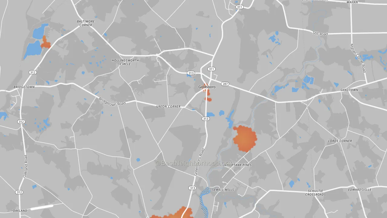 Bike Grade map of 21636, MD
