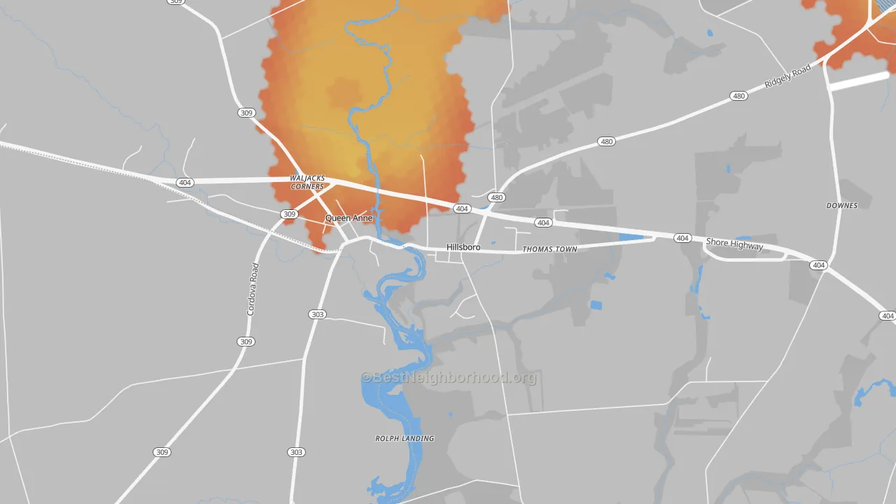 Bike Grade map of 21641, MD