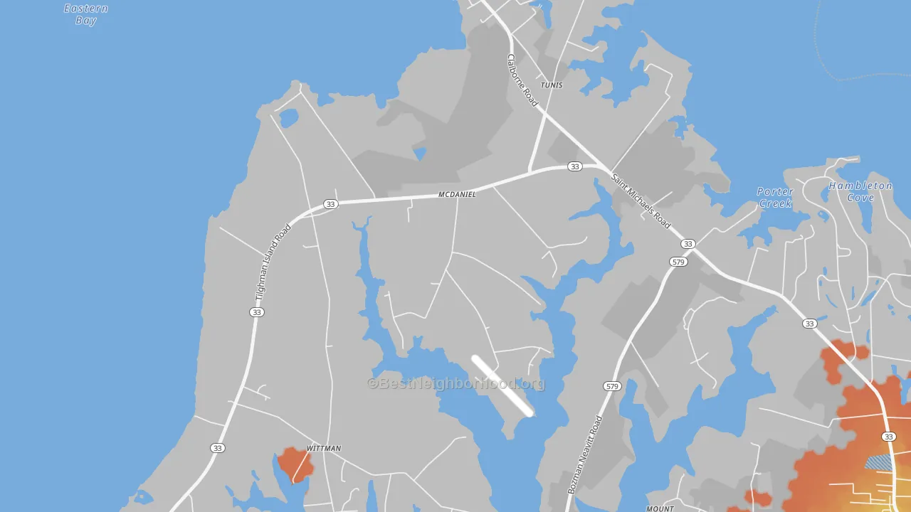Bike Grade map of 21647, MD