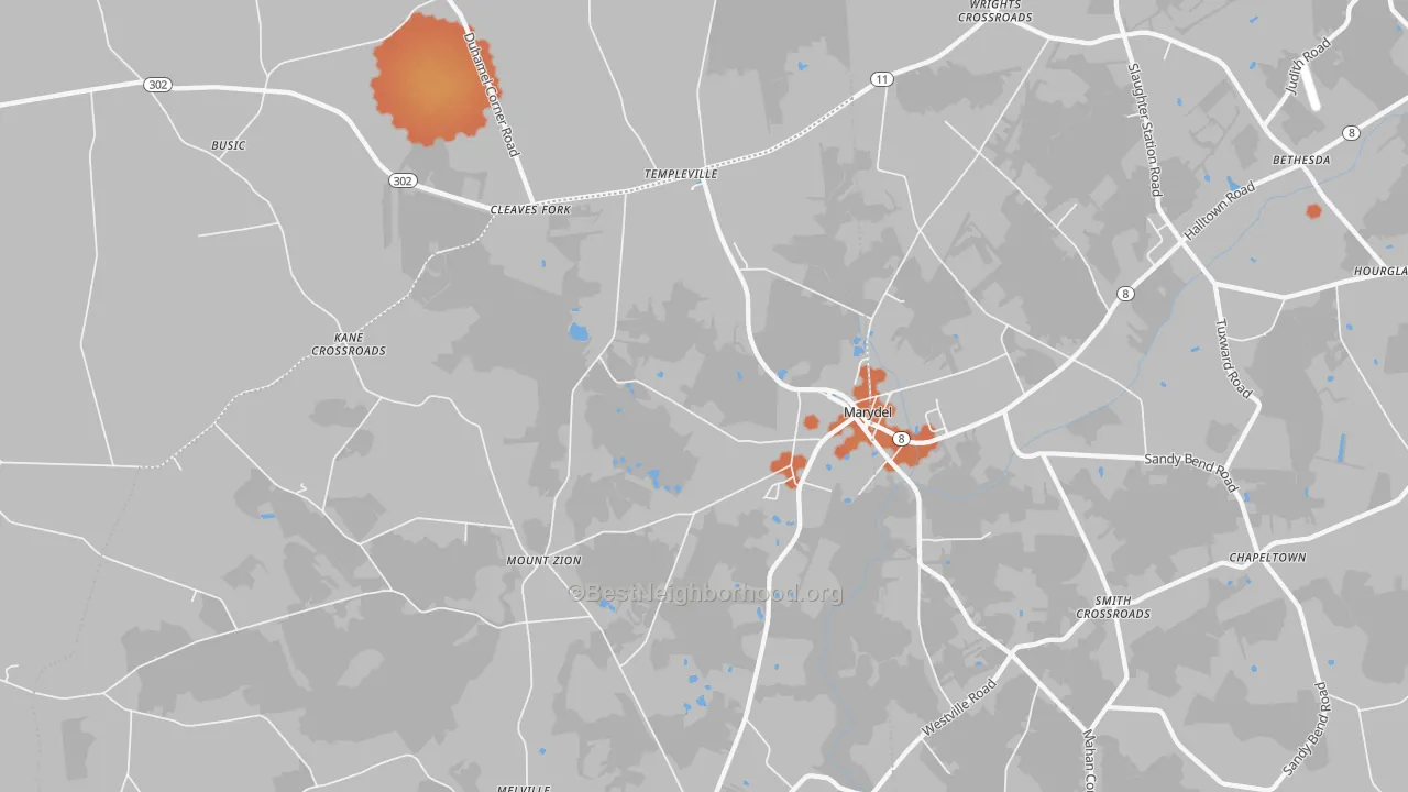 Bike Grade map of 21649, MD