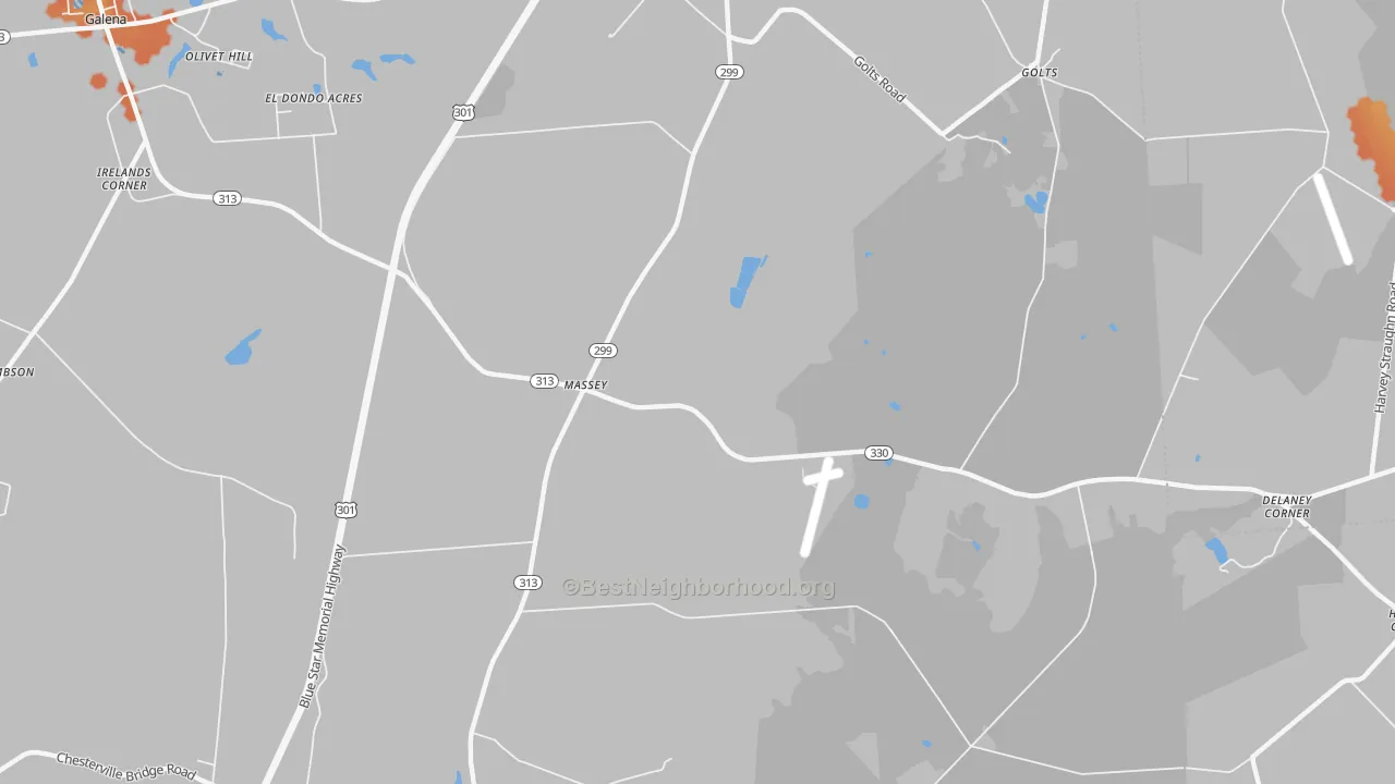 Bike Grade map of 21650, MD