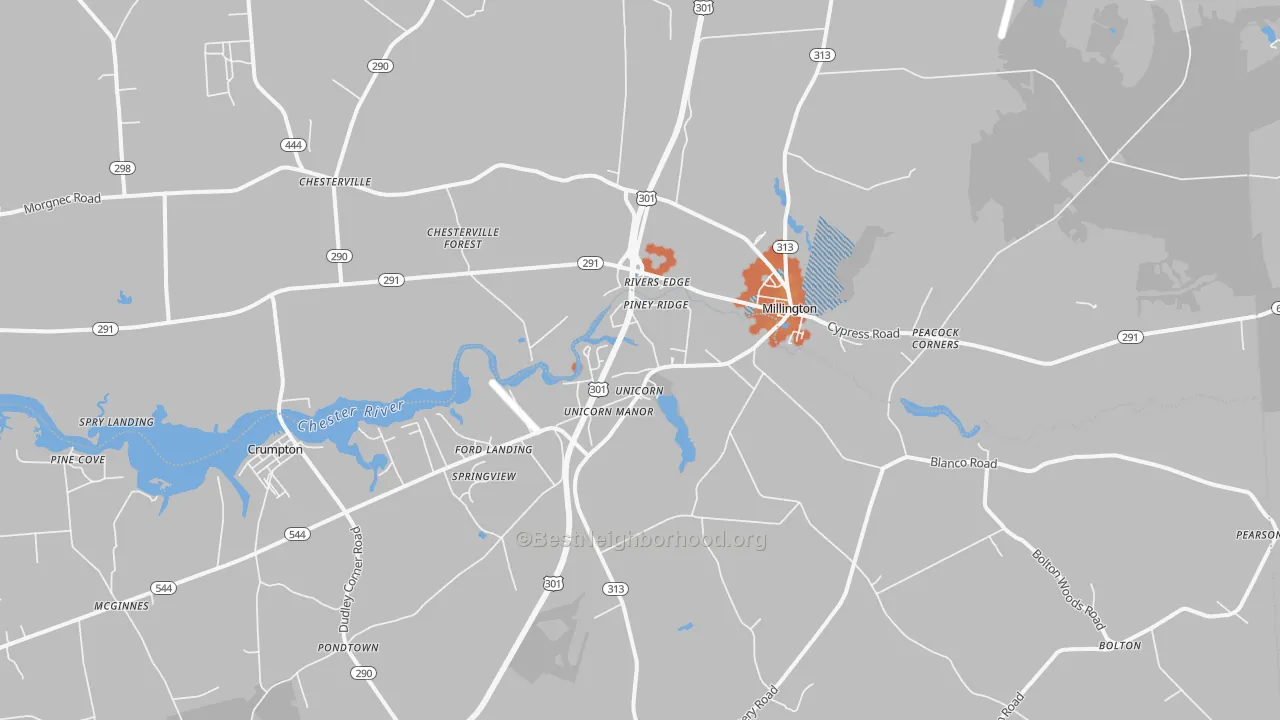 Bike Grade map of 21651, MD