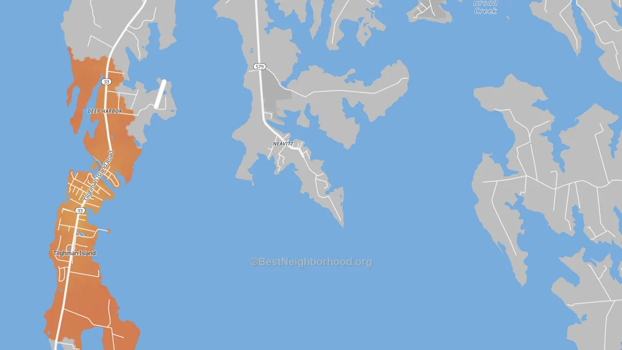 Bike Grade map of 21652, MD