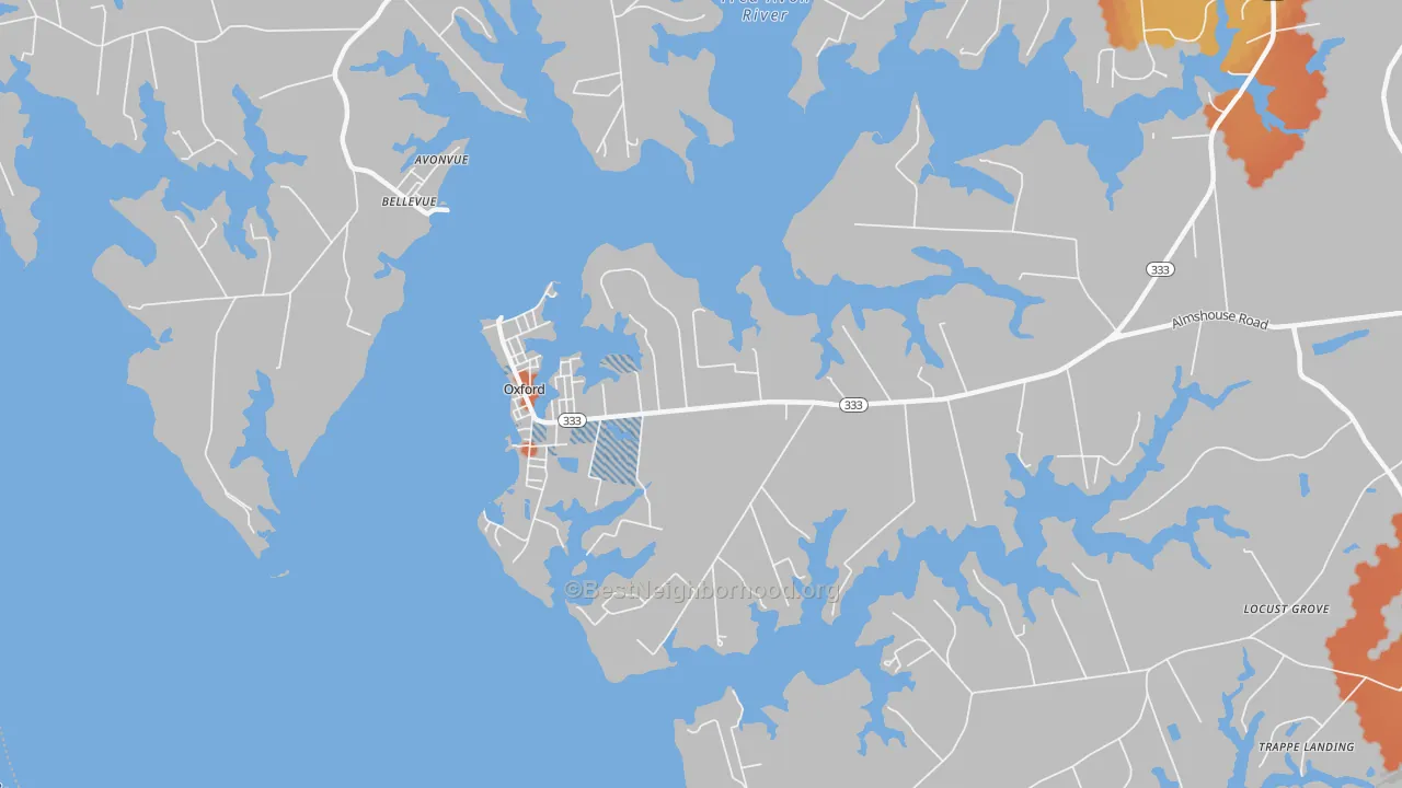 Bike Grade map of 21654, MD