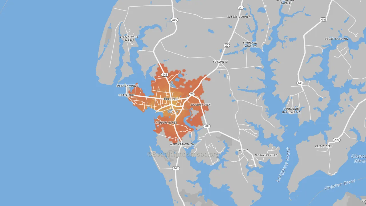 Bike Grade map of 21661, MD