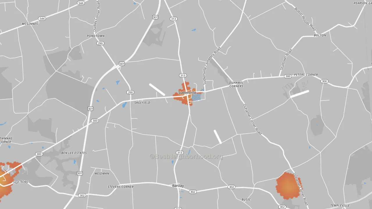Bike Grade map of 21668, MD