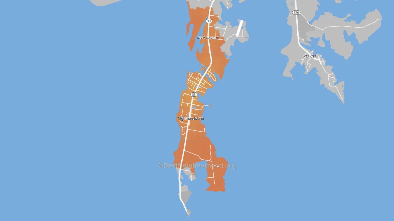 Bike Grade map of 21671, MD