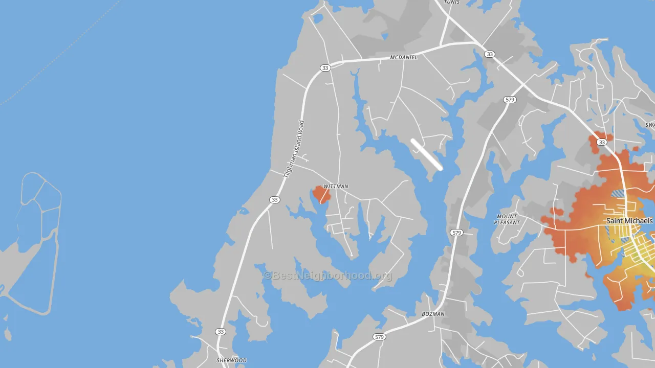 Bike Grade map of 21676, MD