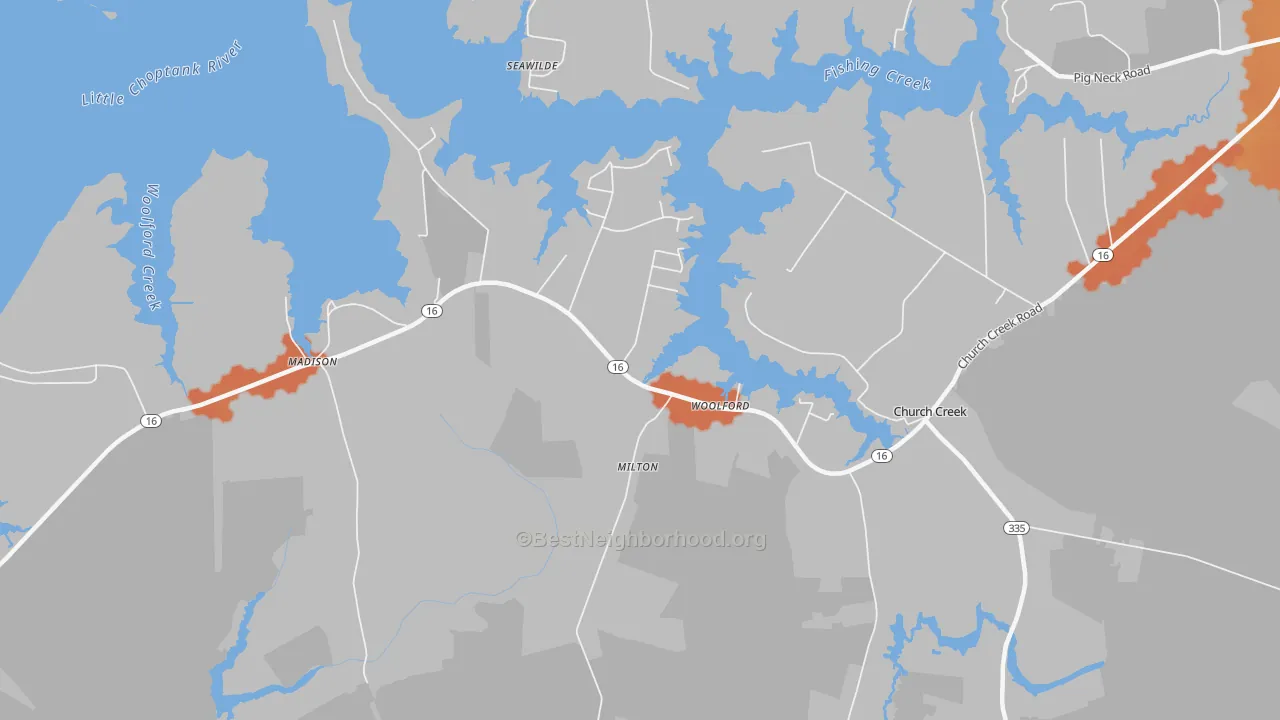 Bike Grade map of 21677, MD