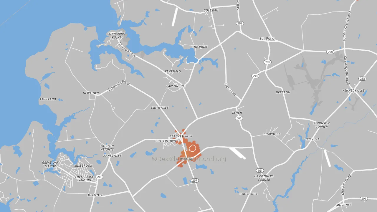 Bike Grade map of 21678, MD