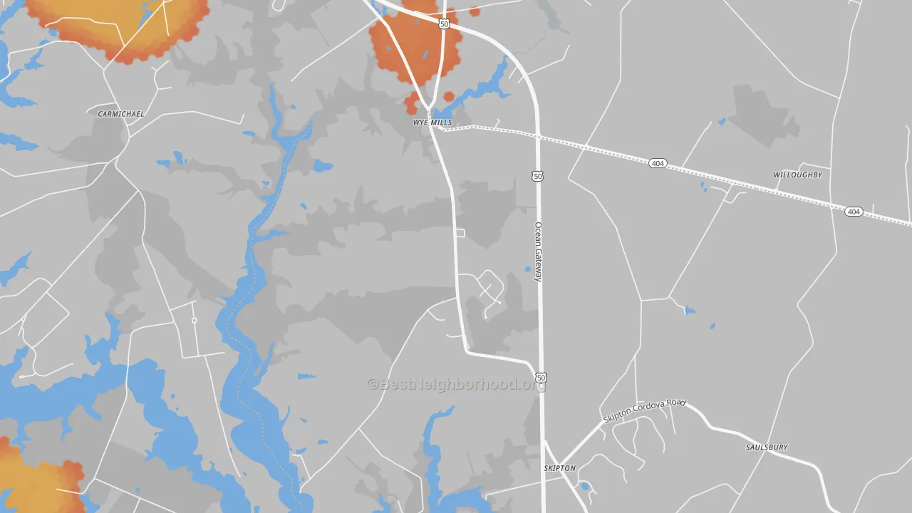 Bike Grade map of 21679, MD