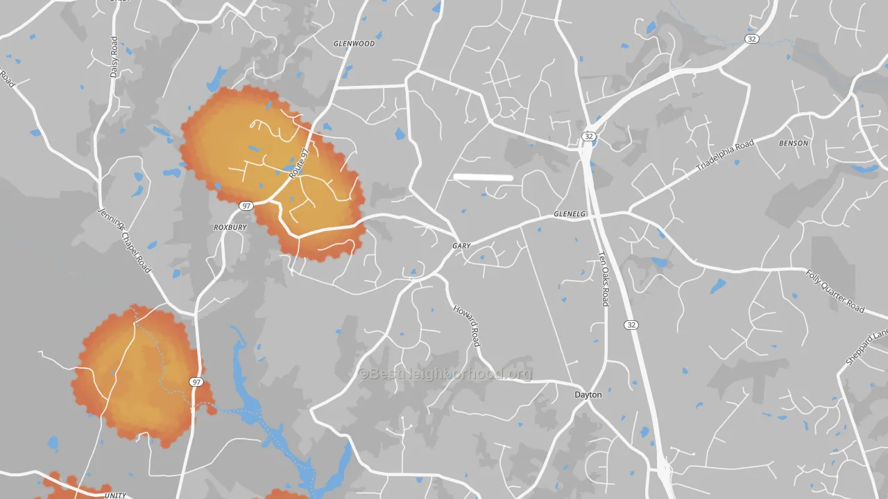 Bike Grade map of 21737, MD