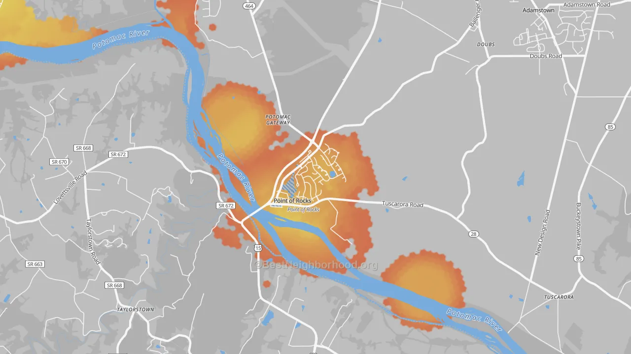 Bike Grade map of 21777, MD