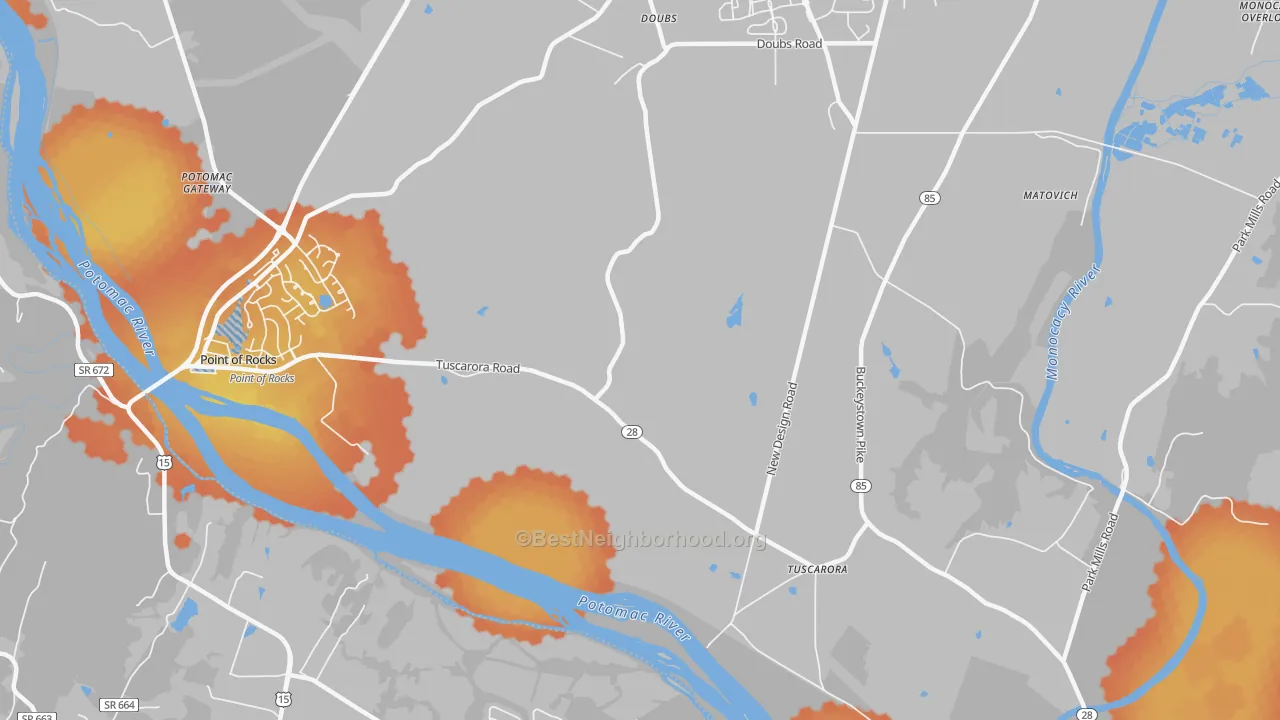Bike Grade map of 21790, MD