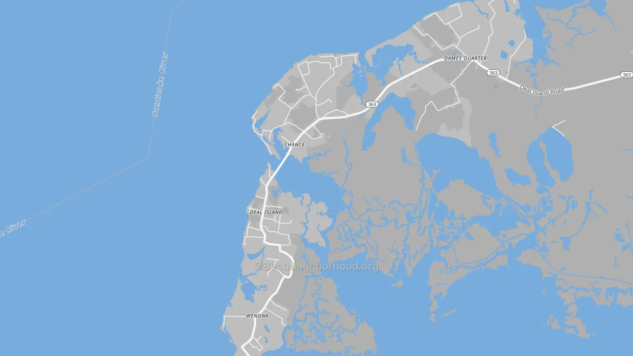 Bike Grade map of 21821, MD