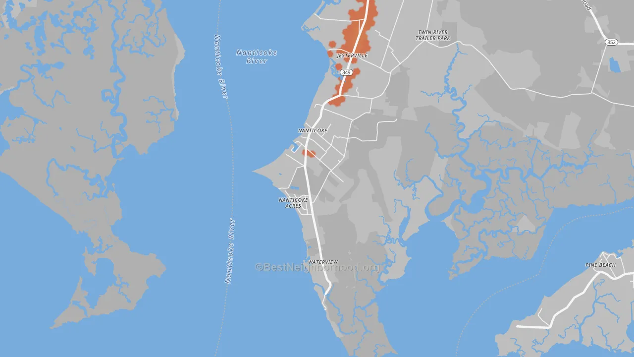 Bike Grade map of 21840, MD